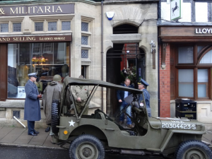 Book signing at the militaria market.